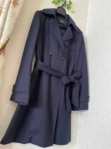 컴시즘 네이비 더블 브레스트 트렌치코트 9호