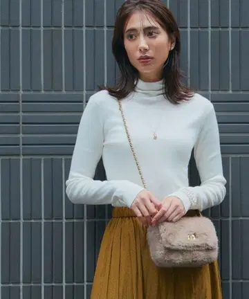 23구 [세탁 가능] 스무디 코튼 시어 리브 니트 38 화이트 터틀