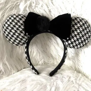 디즈니 머리띠 하운드투스 체크 패턴