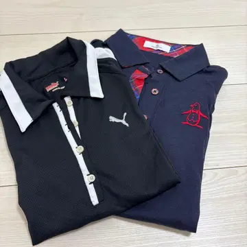 Puma 블랙 피케 셔츠 L 사이즈 먼싱웨어 M 사이즈 세트 판매