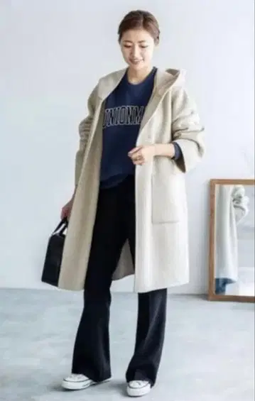 IENA 이에나 슈퍼160 더블 페이스 후드 코트