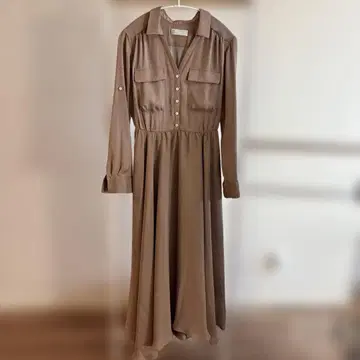 CRIEFFORD 브라운 셔츠 원피스 긴팔