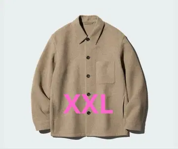 유니클로 더블 페이스 셔츠 자켓 XXL 사이즈 베이지