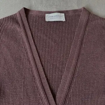 JOHN SMEDLEY V넥 리브 긴팔 니트 가디건 브라운