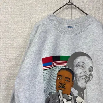 길단 맨투맨 코튼 프린트 킹 목사 미국 빈티지 의류 L 3289