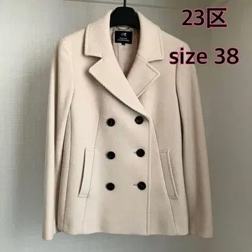 [새상품급] 23구 더블 브레스트 피코트 하프 코트 핑크 베이지 38