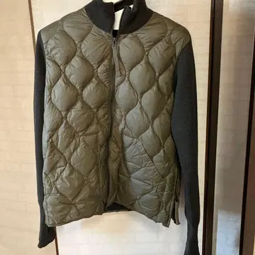 TAION 퀼트 다운 자켓 올리브 그린