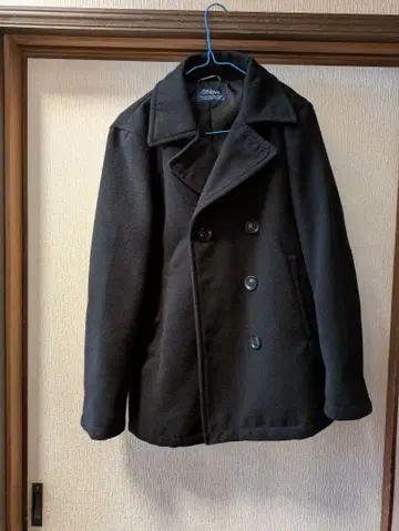 네이비 블랙 더블 브레스트 피코트 M