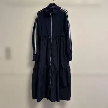 네이비 스트라이프 집업 드레스 저지 원피스