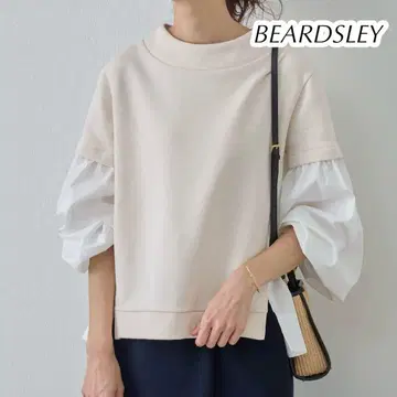 BEARDSLEY 비어즐리 셔츠 콤비 티셔츠 볼륨 소매 이소재