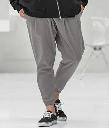 CAMBIO 남성용 나일론 조거 팬츠 그레이 M 기모 안감