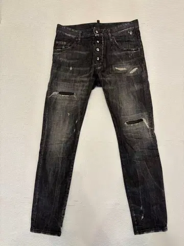 [ 새상품급 ] DSQUARED2 스케이터진 블랙 데님 42 블랙