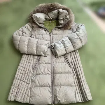 앙크로쉬 EN CLOCHE 후드 부착 라이트 그레이 롱 다운 자켓