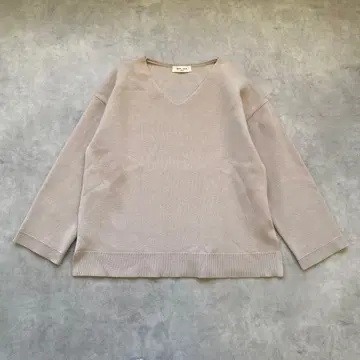 데미룩스 빔즈 더블 페이스 니트 V넥 베이지