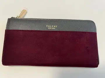 FALCHI New York 그레이 와인 레드 장지갑
