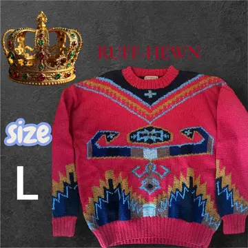RUFF HEWN 빨간색 니트 스웨터 L 사이즈 코엔지 구매