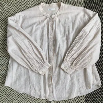 [ 북유럽 생활 잡화점 ] 체크 짜임 개더 블라우스