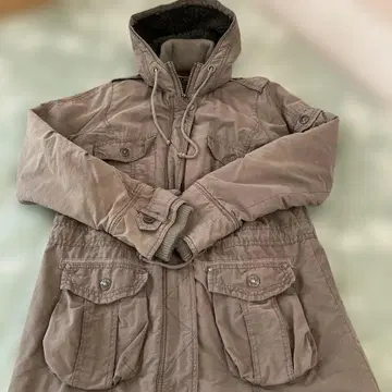 베이지 모즈 코트 플리스 안감