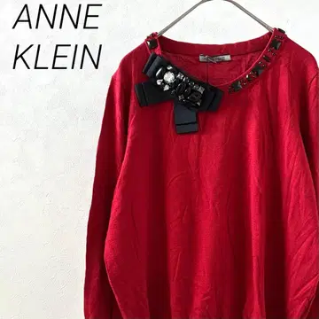 [택 포함 새상품] ANNE KLEIN 니트 스웨터 비쥬 리본 빅