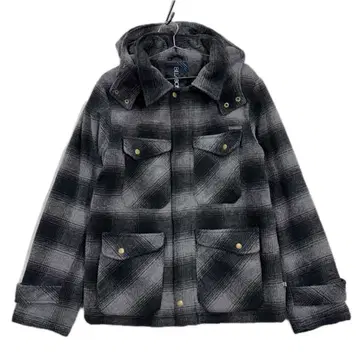 BILLABONG / 충전솜 퀼팅 후드 부착 체크 자켓 M