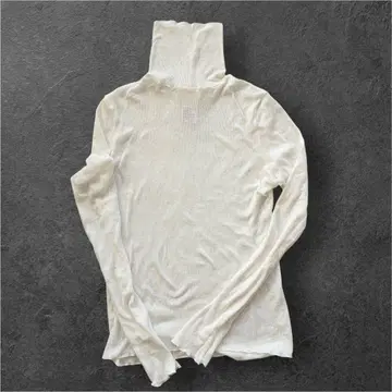 보르지 코튼 실크 리브 터틀 아이보리 피부에 부드러운 얇은 소재