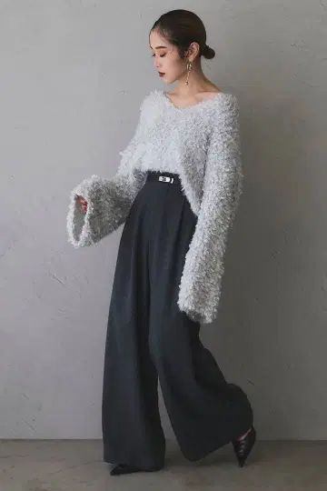 ANDREA&Co. 숏 기장 포코포코 니트 풀오버