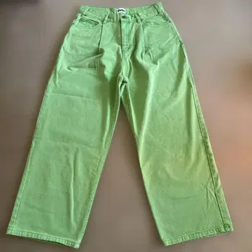 gogo 그린 스트레이트 데님 팬츠