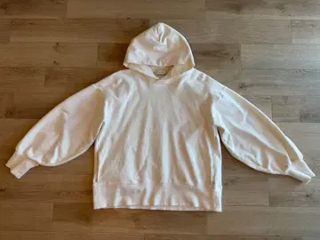 PUBLIC TOKYO 화이트 후드 부착 후드티 벌룬 슬리브