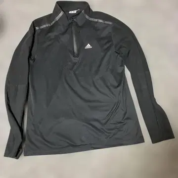 adidas 하프 지퍼 긴팔 셔츠 M 블랙