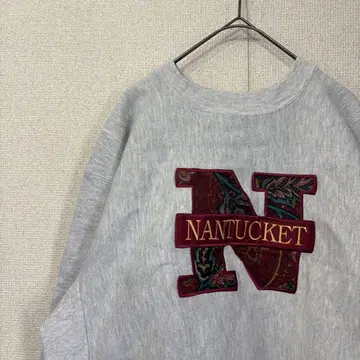 미국 빈티지 의류 맨투맨 칼리지 자수 패턴 리버스 L 3283