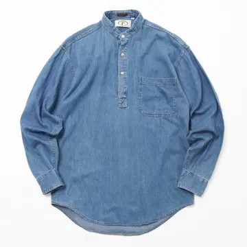 1990's BERT PULITZER 노카라 데님 풀오버 셔츠