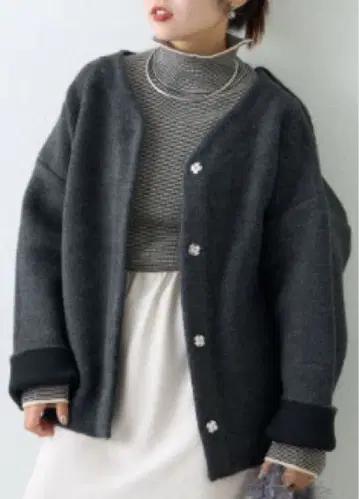 CIAOPANIC TYPY 리버서블 배색 야크 라이크 니트 자켓