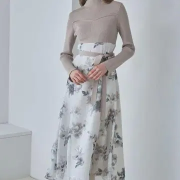 [컨디션 최상] 머큐리 듀오 플라워 도킹 롱 슬리브 원피스 컨디션 최상