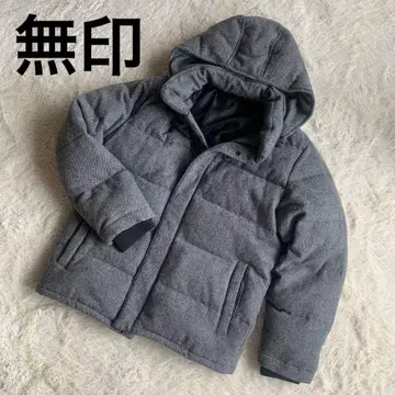 MUJI 후드 부착 다운 자켓 남성용 코트 트위드 울