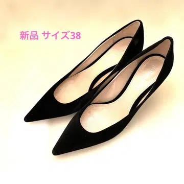 새상품 NINA RICCI 니나리치 펌프스 벨로아 블랙 38 스틸레토