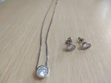 실버 목걸이 귀걸이 세트