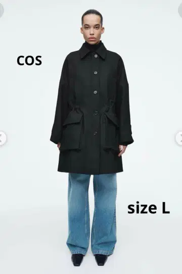 새상품 COS 오버 사이즈 울 워크웨어 코트 블랙