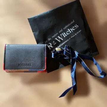 MISSONI 가죽 카드 케이스 블랙 멀티 컬러