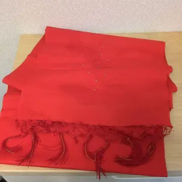 빨간색 학 무늬 반폭 오비