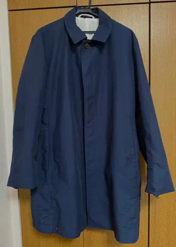 무인양품 MUJI 발수 이중직 남성용 네이비 스텐카라 코트 XL