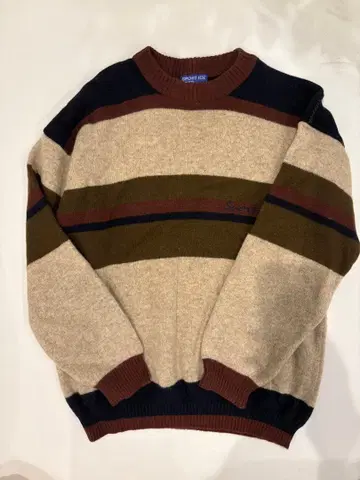 SPORT ICE 스트라이프 크루넥 스웨터