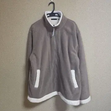 MILL CROP 브라운 플리스 자켓 보아 트리밍