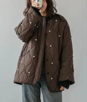 AMELY 펄 퀼팅 자켓