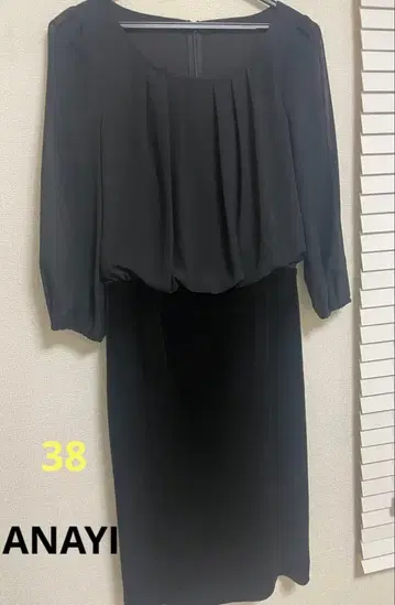 아나이 원피스 벨로아 도킹 원피스 포멀 원피스 블랙 38