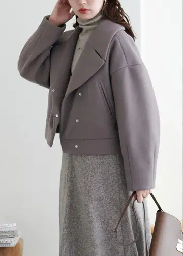 [natural couture] 멜톤 숏 기장 코트 모카