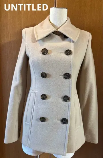 [ UNTITLED ] 더블 브레스트 울 코트 베이지 XS