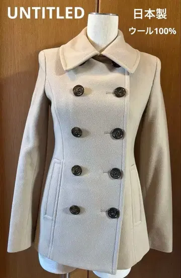 [ UNTITLED ] 더블 브레스트 울 코트 베이지 XS