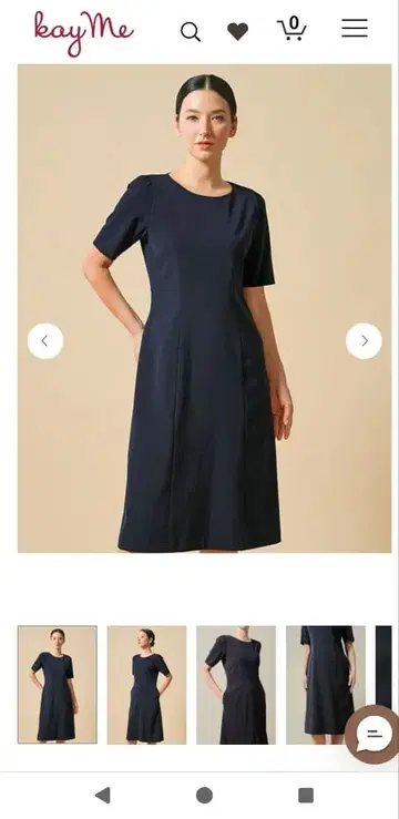kayMe 다크 네이비 반팔 원피스 수험 포멀 저지