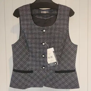 IST [미사용 새상품] 체크 무늬 슬리브리스 베스트 A라인 스커트 세트