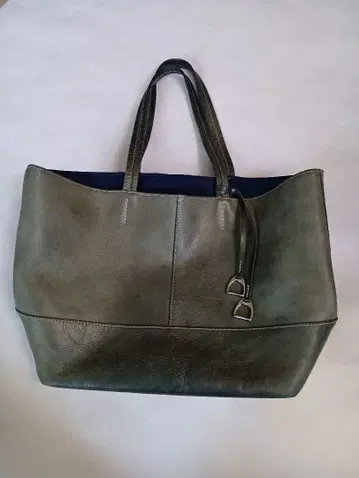 SOMES 에메랄드 그린 가죽 토트백